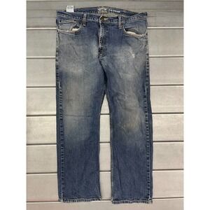 Signature Levi Strauss Jeans Mens 37X30 Blue Medium Wash Denim Slim Straight Leg